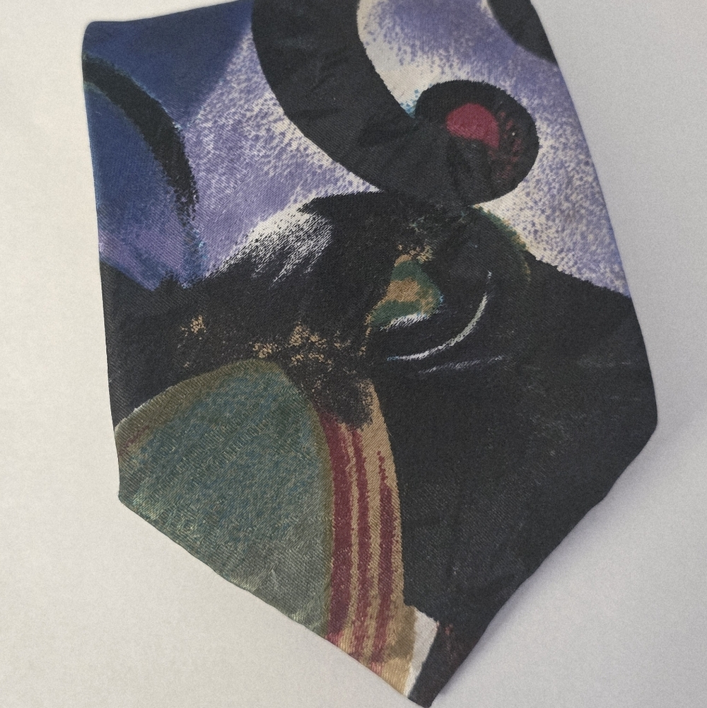 Mens Ivy Preppy Abstact Graphic Polyester Cricketeer Neck Tie